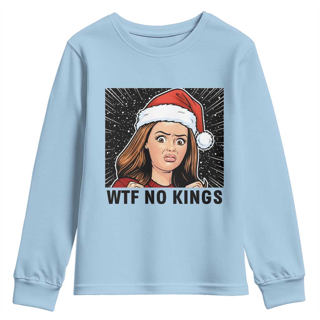 No Kings Youth Sweatshirt Funny Disgusting Doll Face Meme Christmas - Wonder Print Shop