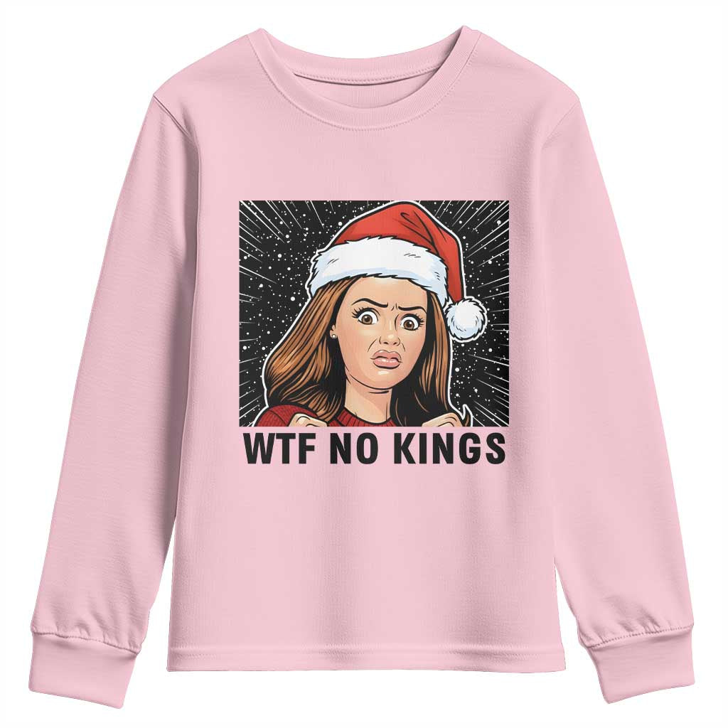 No Kings Youth Sweatshirt Funny Disgusting Doll Face Meme Christmas - Wonder Print Shop