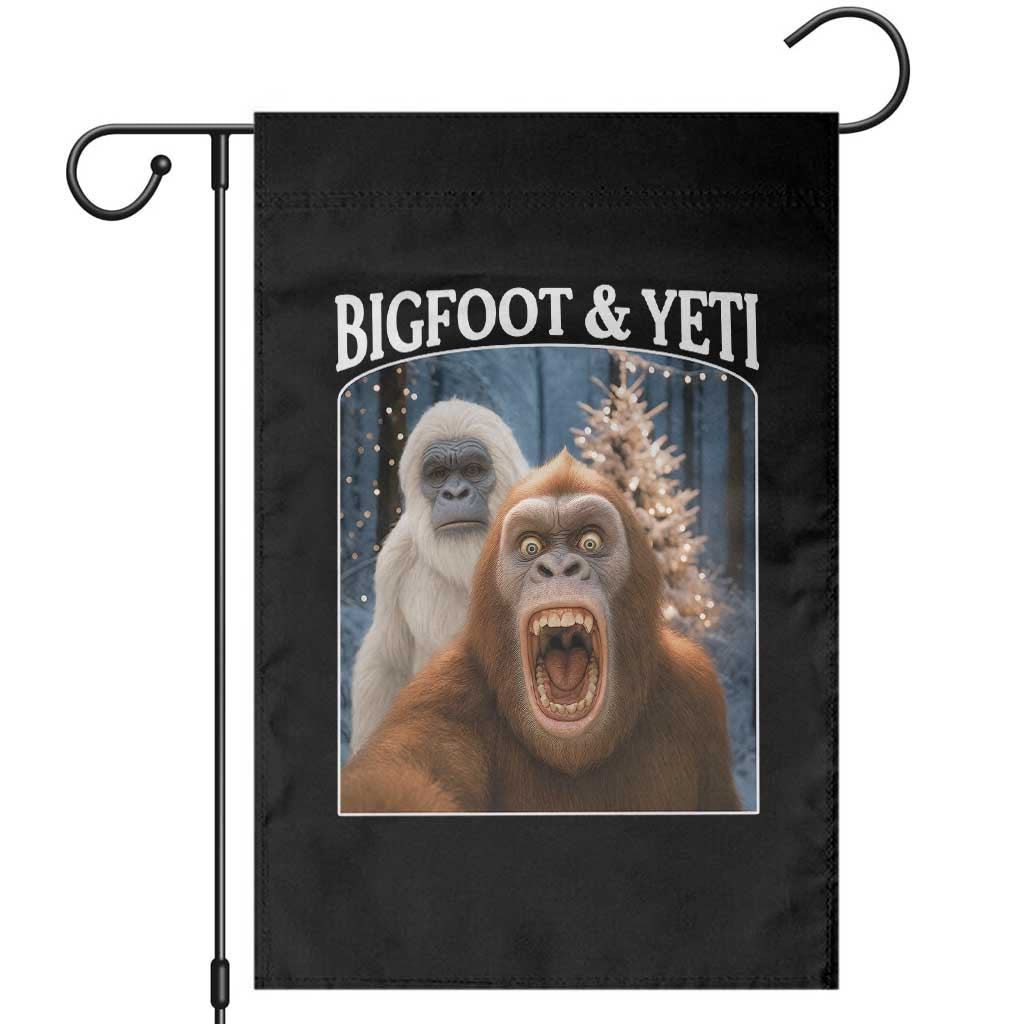 Funny Bigfoot Selfie Garden Flag Sasquatch Yeti Christmas - Wonder Print Shop