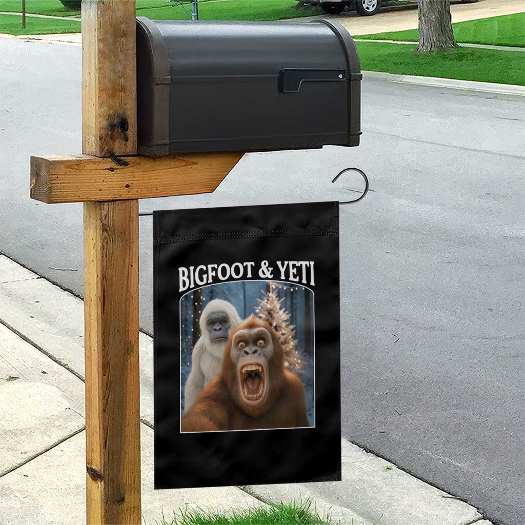 Funny Bigfoot Selfie Garden Flag Sasquatch Yeti Christmas - Wonder Print Shop