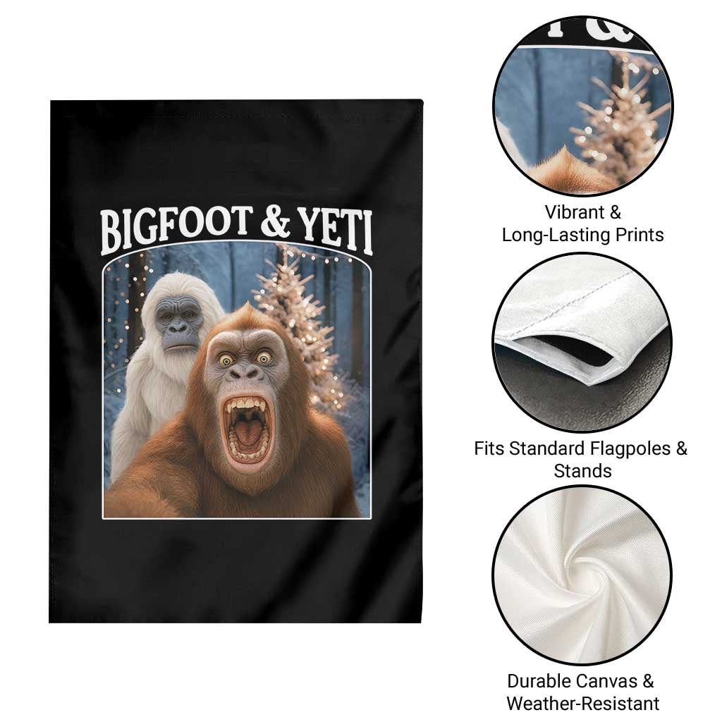 Funny Bigfoot Selfie Garden Flag Sasquatch Yeti Christmas - Wonder Print Shop