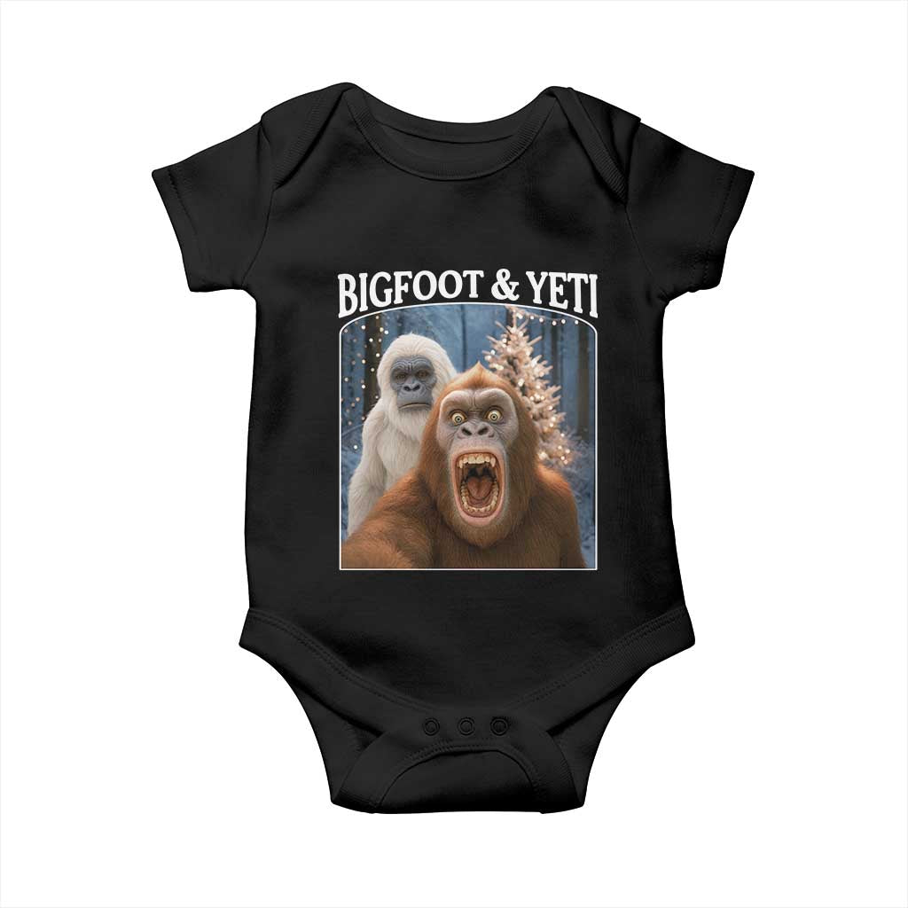 Funny Bigfoot Selfie Baby Onesie Sasquatch Yeti Christmas - Wonder Print Shop