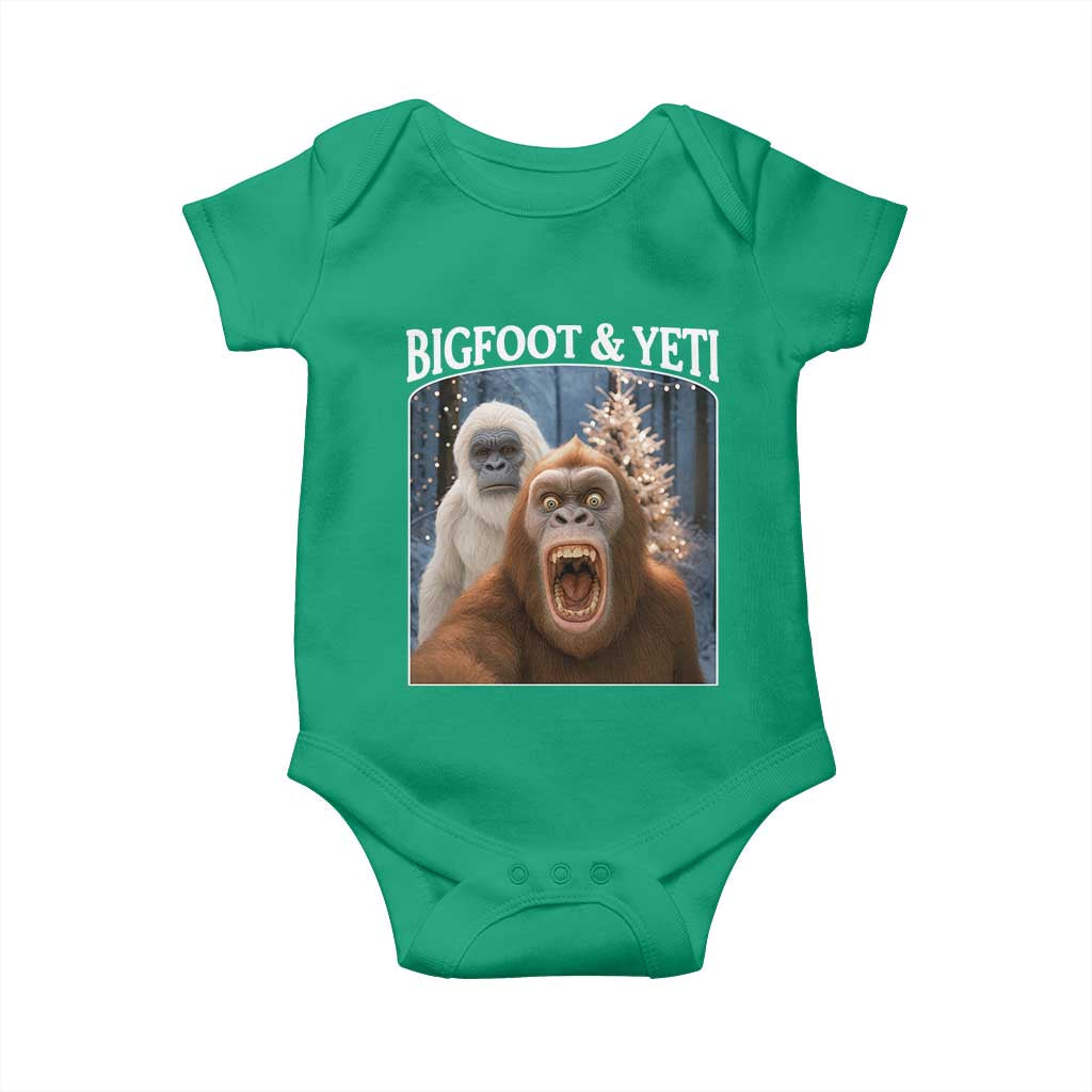 Funny Bigfoot Selfie Baby Onesie Sasquatch Yeti Christmas - Wonder Print Shop