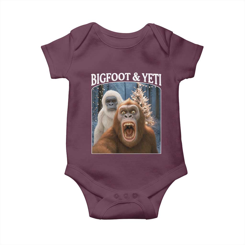 Funny Bigfoot Selfie Baby Onesie Sasquatch Yeti Christmas - Wonder Print Shop