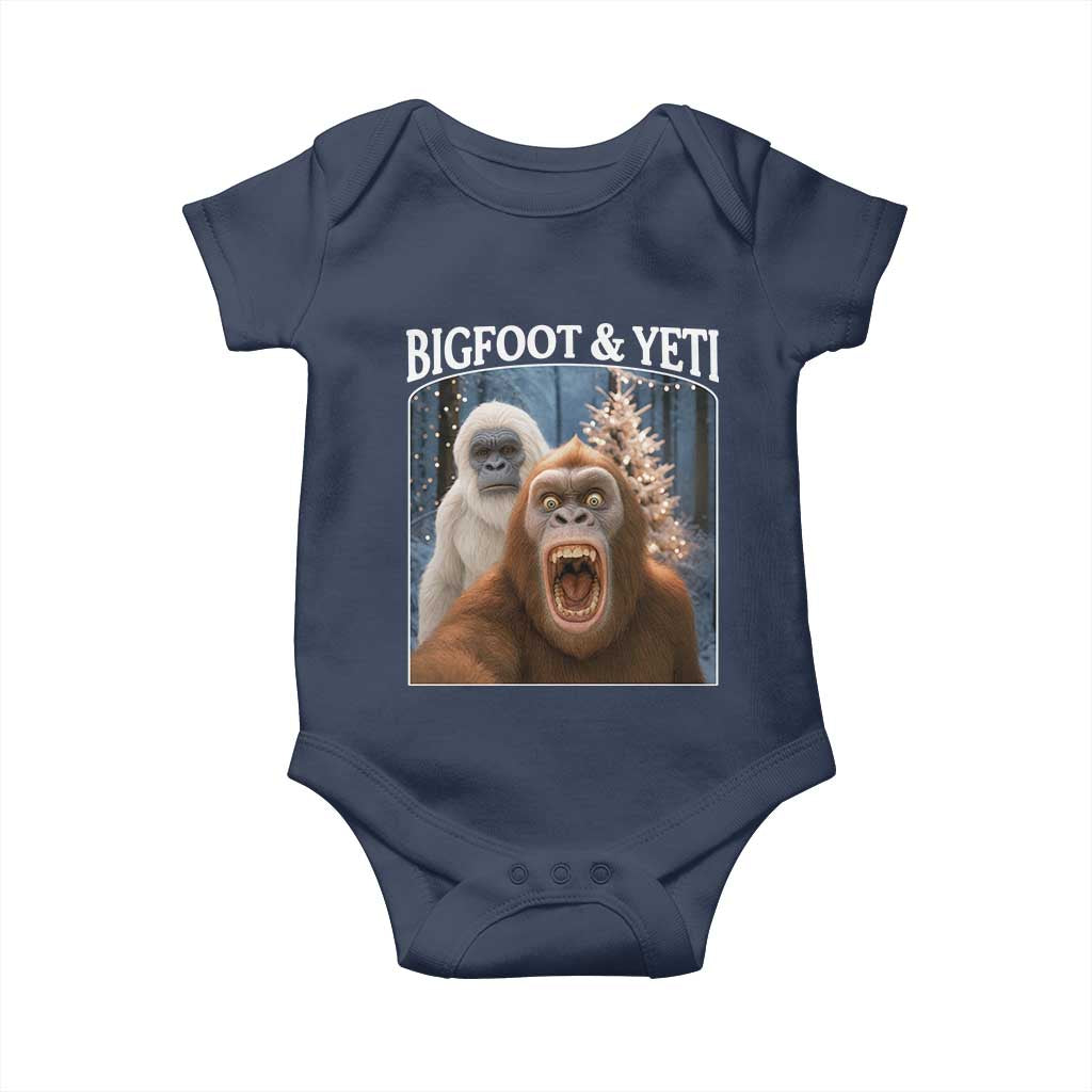 Funny Bigfoot Selfie Baby Onesie Sasquatch Yeti Christmas - Wonder Print Shop