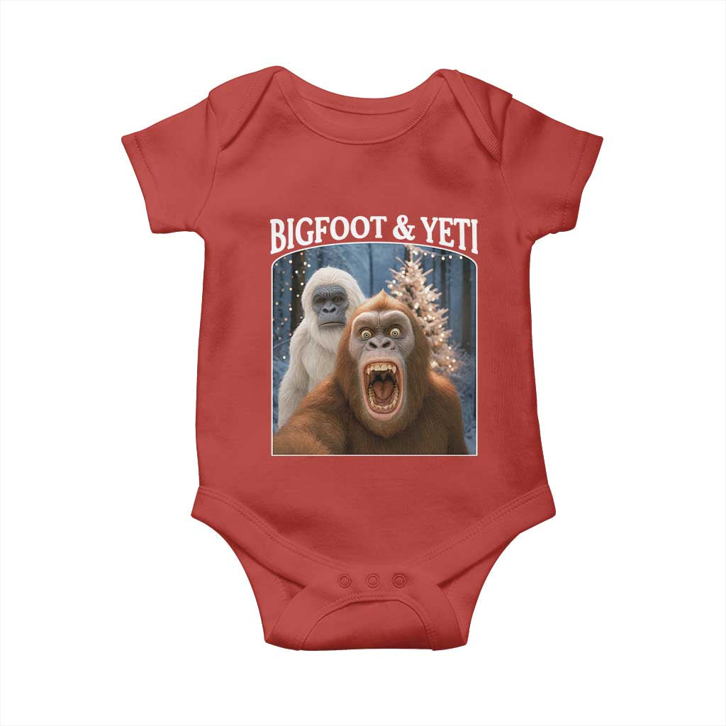 Funny Bigfoot Selfie Baby Onesie Sasquatch Yeti Christmas - Wonder Print Shop