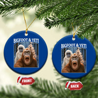 Funny Bigfoot Selfie Ceramic Ornament Sasquatch Yeti Xmas - Wonder Print Shop