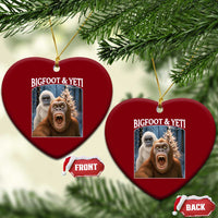 Funny Bigfoot Selfie Ceramic Ornament Sasquatch Yeti Xmas - Wonder Print Shop