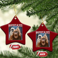 Funny Bigfoot Selfie Ceramic Ornament Sasquatch Yeti Xmas - Wonder Print Shop