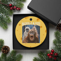 Funny Bigfoot Selfie Ceramic Ornament Sasquatch Yeti Xmas - Wonder Print Shop