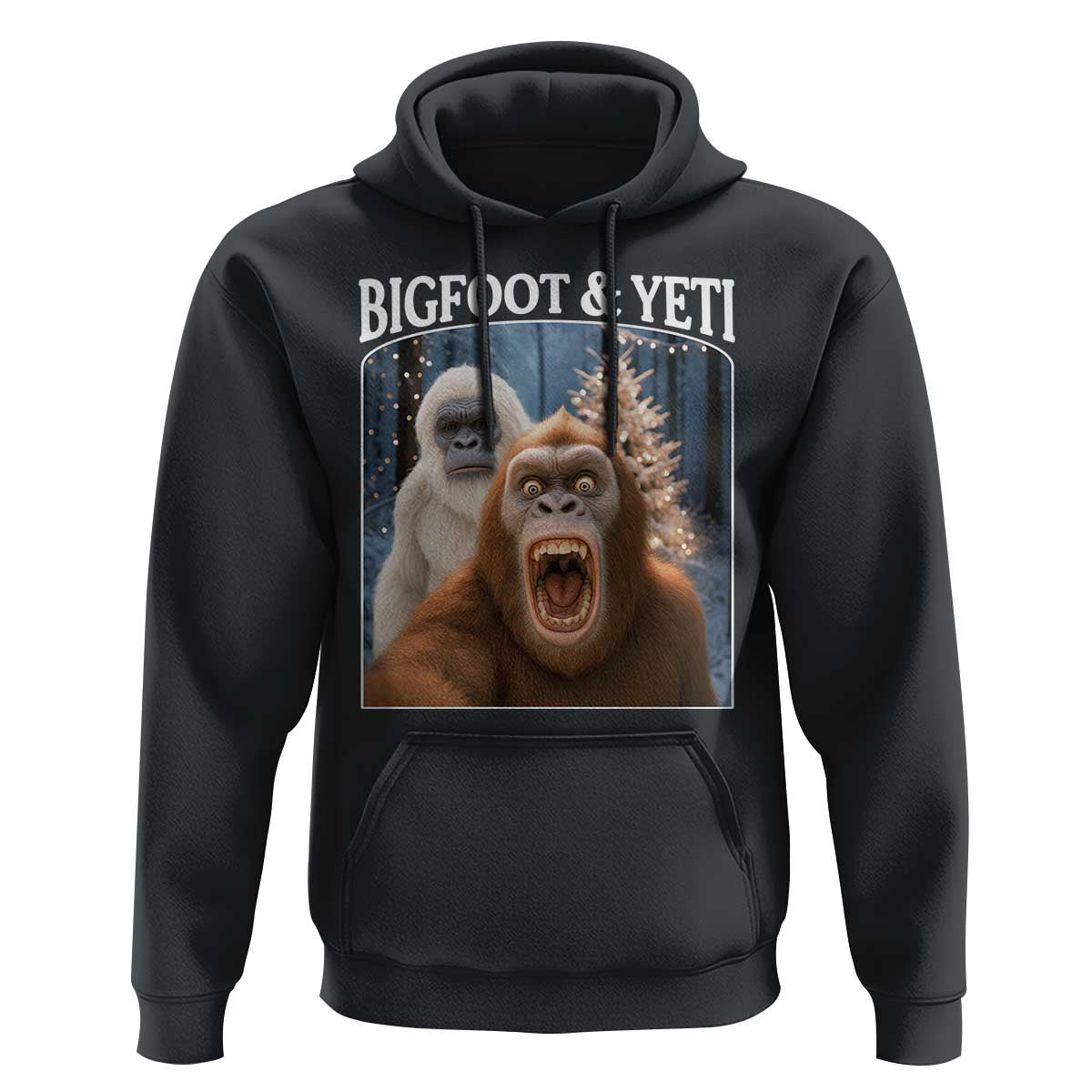 Funny Bigfoot Selfie Hoodie Sasquatch Yeti Christmas - Wonder Print Shop