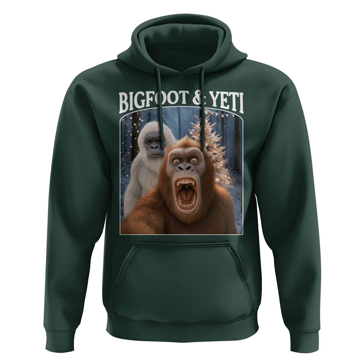 Funny Bigfoot Selfie Hoodie Sasquatch Yeti Christmas - Wonder Print Shop