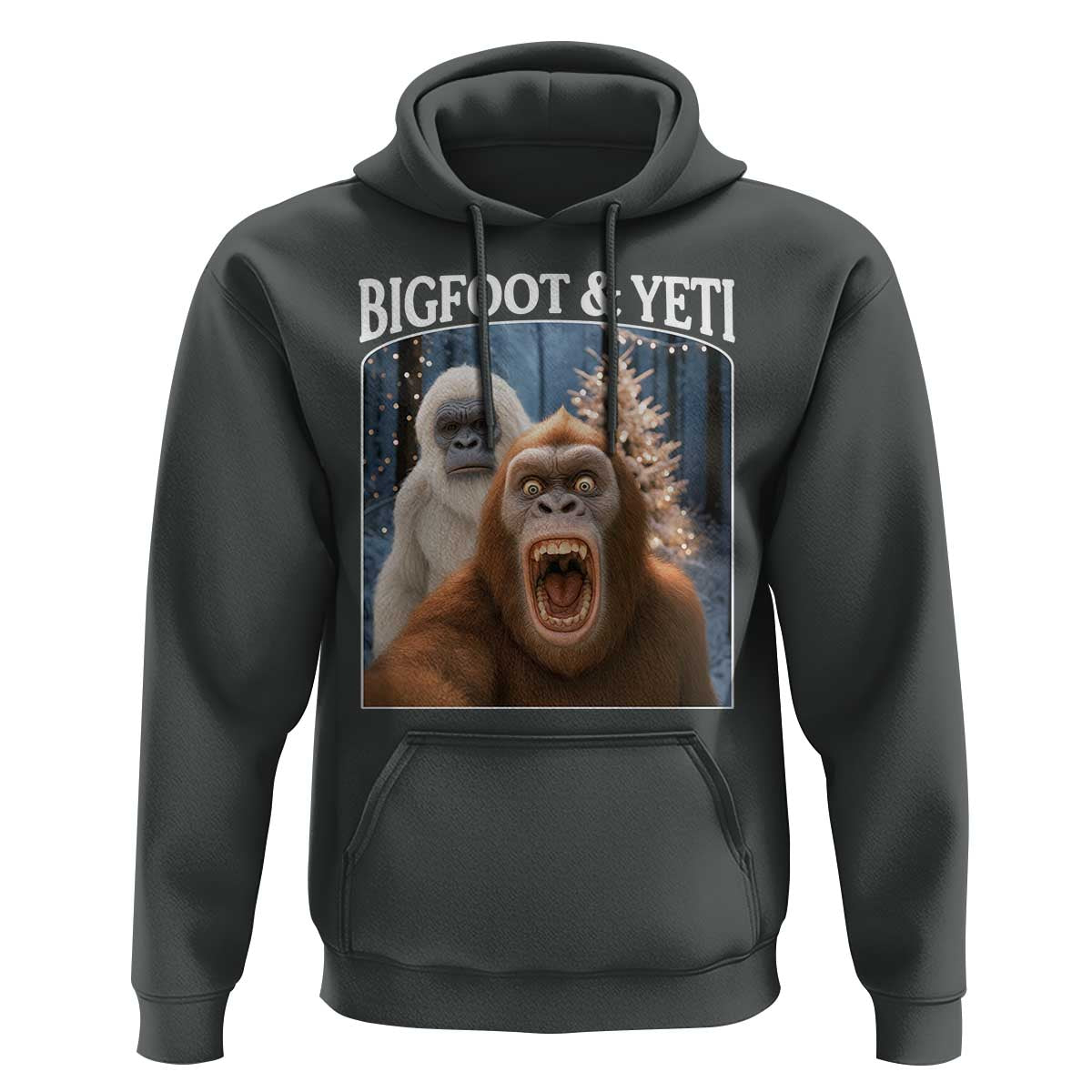 Funny Bigfoot Selfie Hoodie Sasquatch Yeti Christmas - Wonder Print Shop