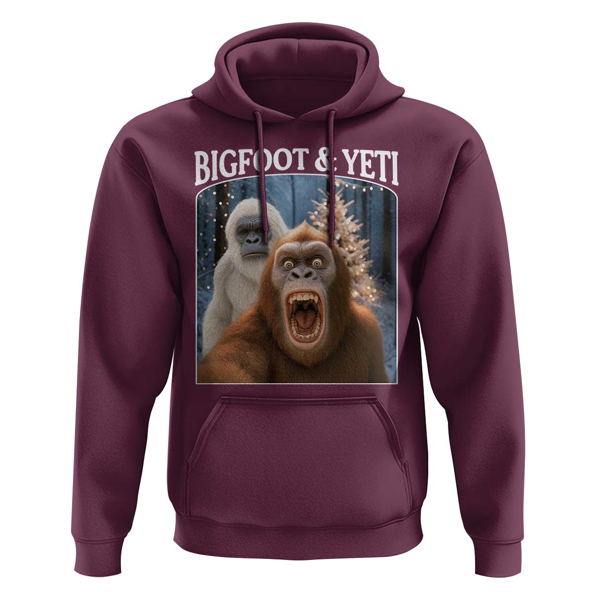 Funny Bigfoot Selfie Hoodie Sasquatch Yeti Christmas - Wonder Print Shop