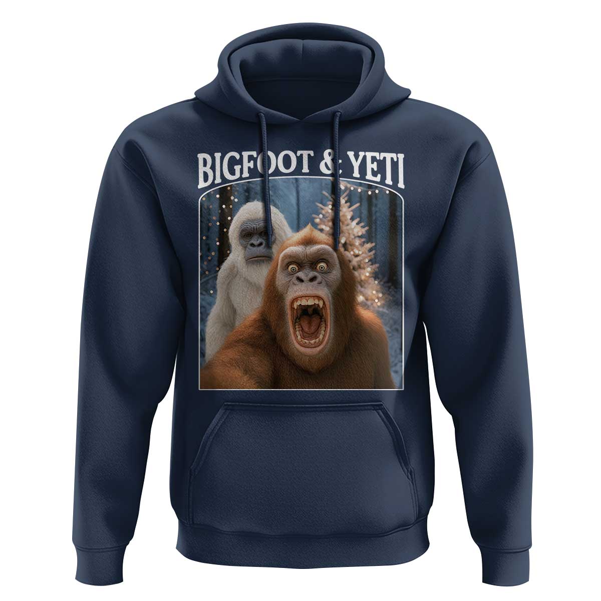Funny Bigfoot Selfie Hoodie Sasquatch Yeti Christmas - Wonder Print Shop