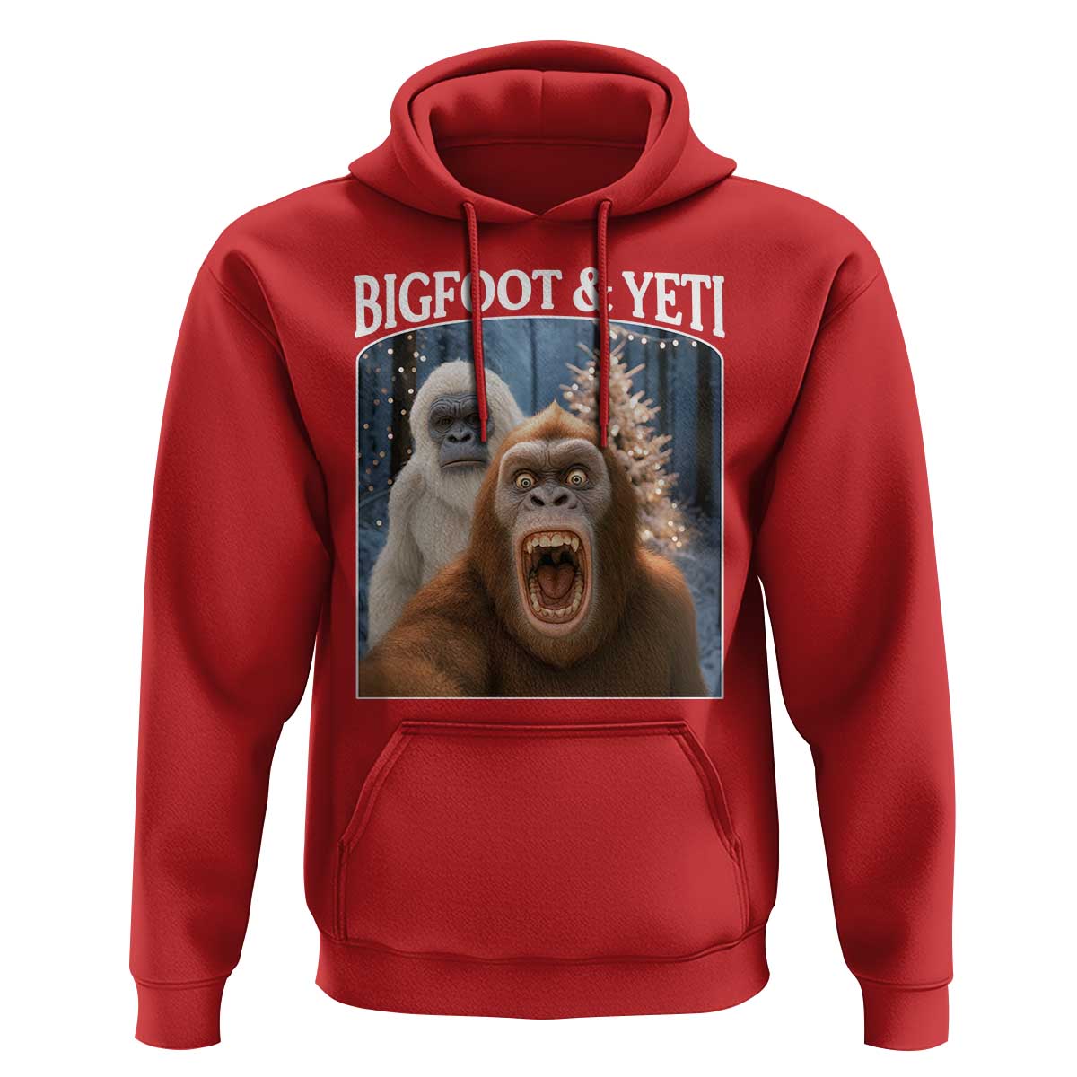 Funny Bigfoot Selfie Hoodie Sasquatch Yeti Christmas - Wonder Print Shop