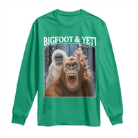 Funny Bigfoot Selfie Long Sleeve Shirt Sasquatch Yeti Christmas - Wonder Print Shop