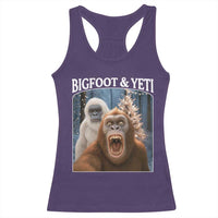 Funny Bigfoot Selfie Racerback Tank Top Sasquatch Yeti Christmas - Wonder Print Shop