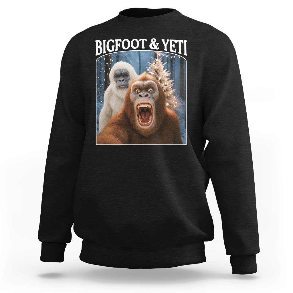 Funny Bigfoot Selfie Sweatshirt Sasquatch Yeti Christmas - Wonder Print Shop