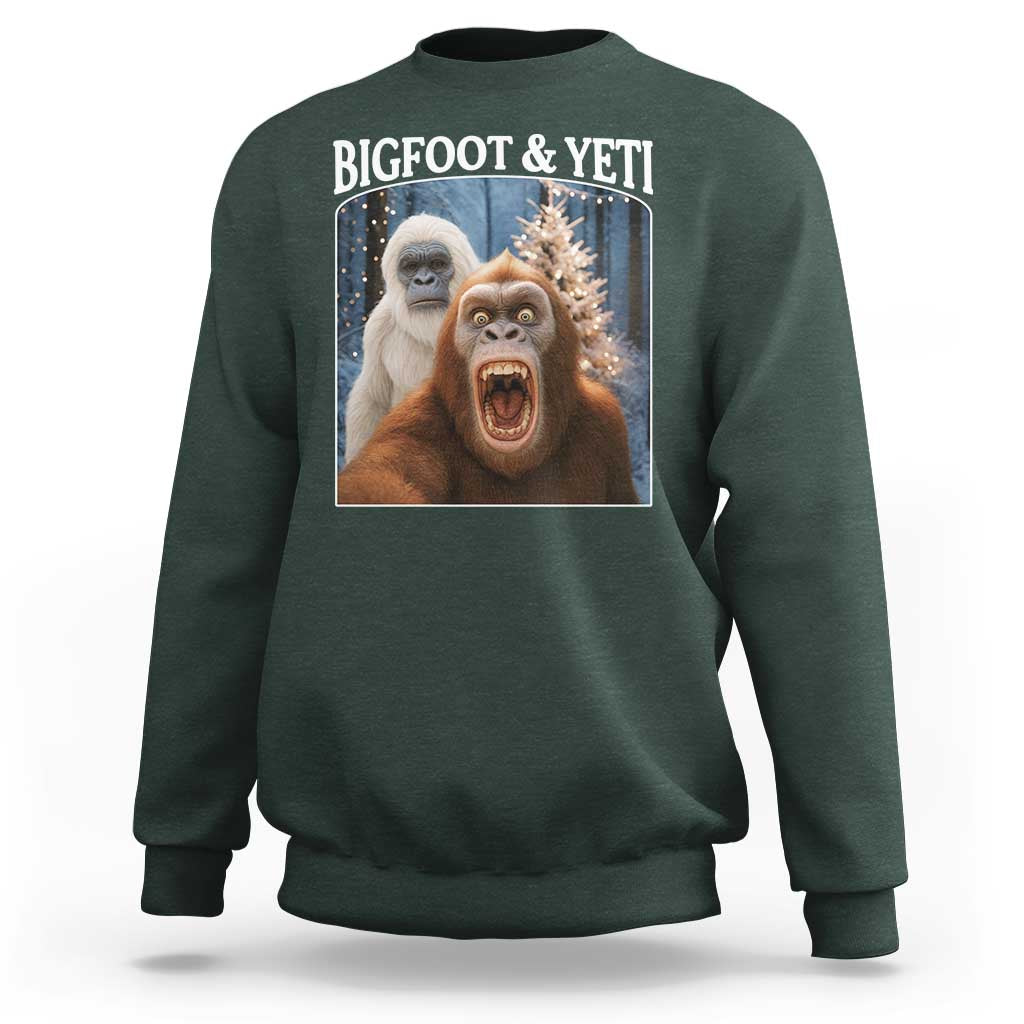 Funny Bigfoot Selfie Sweatshirt Sasquatch Yeti Christmas - Wonder Print Shop
