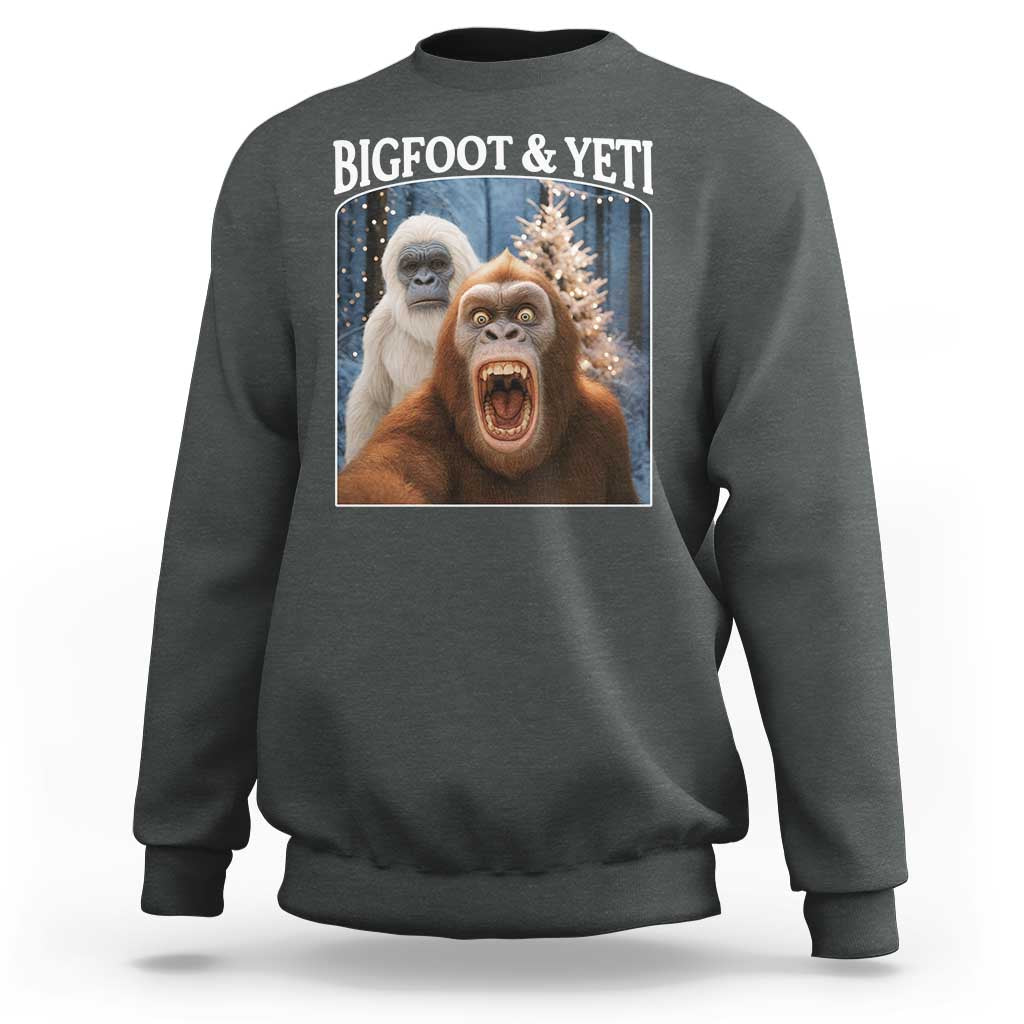 Funny Bigfoot Selfie Sweatshirt Sasquatch Yeti Christmas - Wonder Print Shop