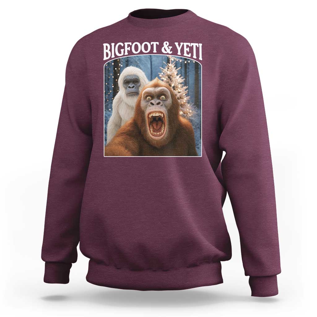 Funny Bigfoot Selfie Sweatshirt Sasquatch Yeti Christmas - Wonder Print Shop