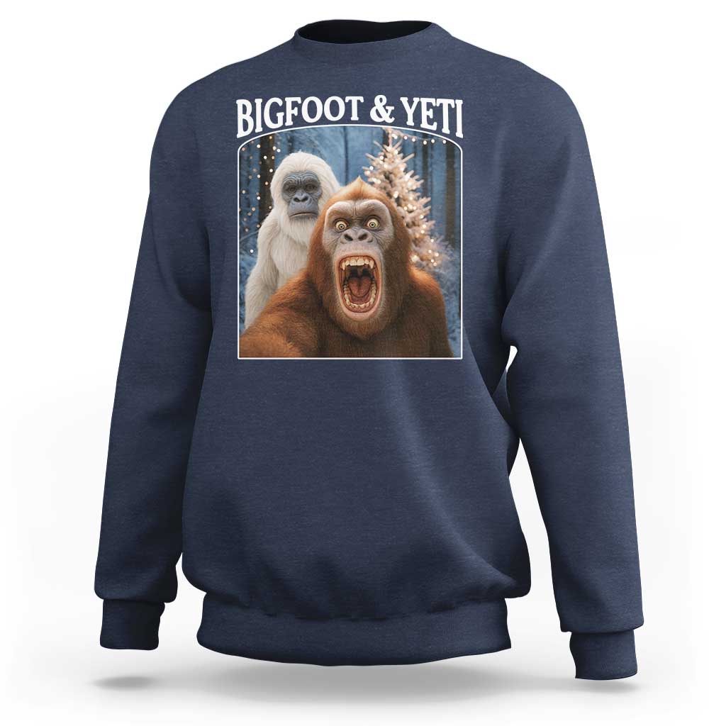 Funny Bigfoot Selfie Sweatshirt Sasquatch Yeti Christmas - Wonder Print Shop