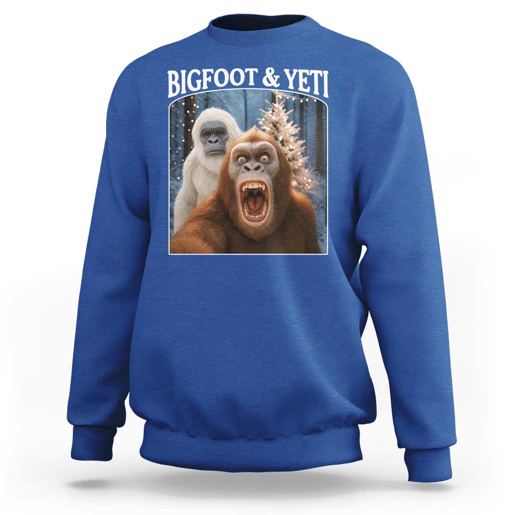 Funny Bigfoot Selfie Sweatshirt Sasquatch Yeti Christmas - Wonder Print Shop