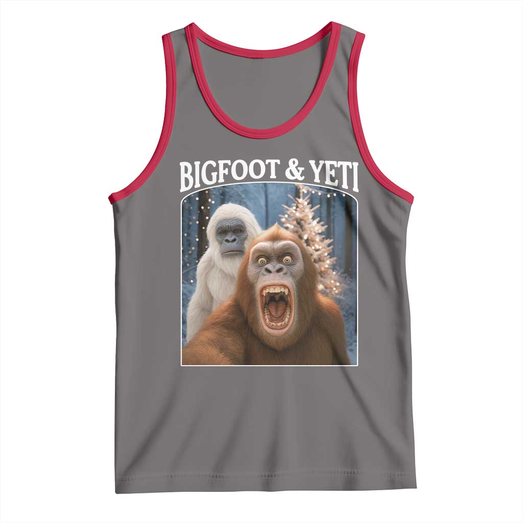 Funny Bigfoot Selfie Tank Top Sasquatch Yeti Christmas - Wonder Print Shop