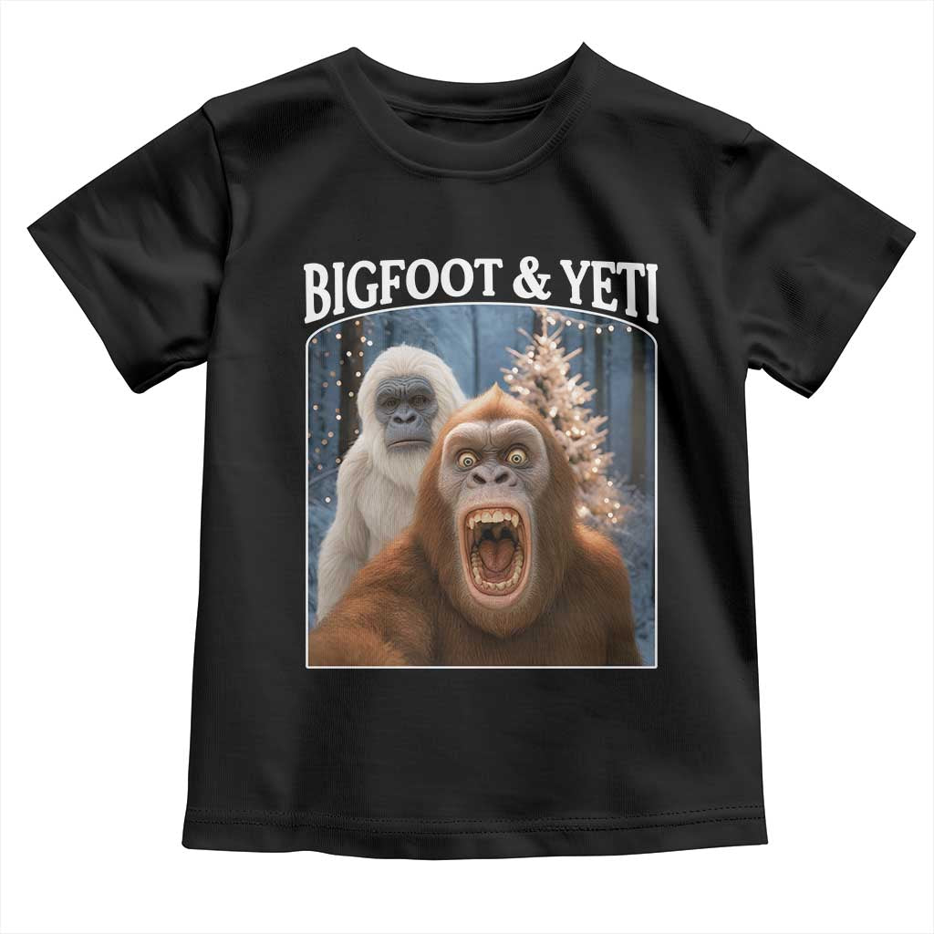 Funny Bigfoot Selfie Toddler T Shirt Sasquatch Yeti Christmas - Wonder Print Shop