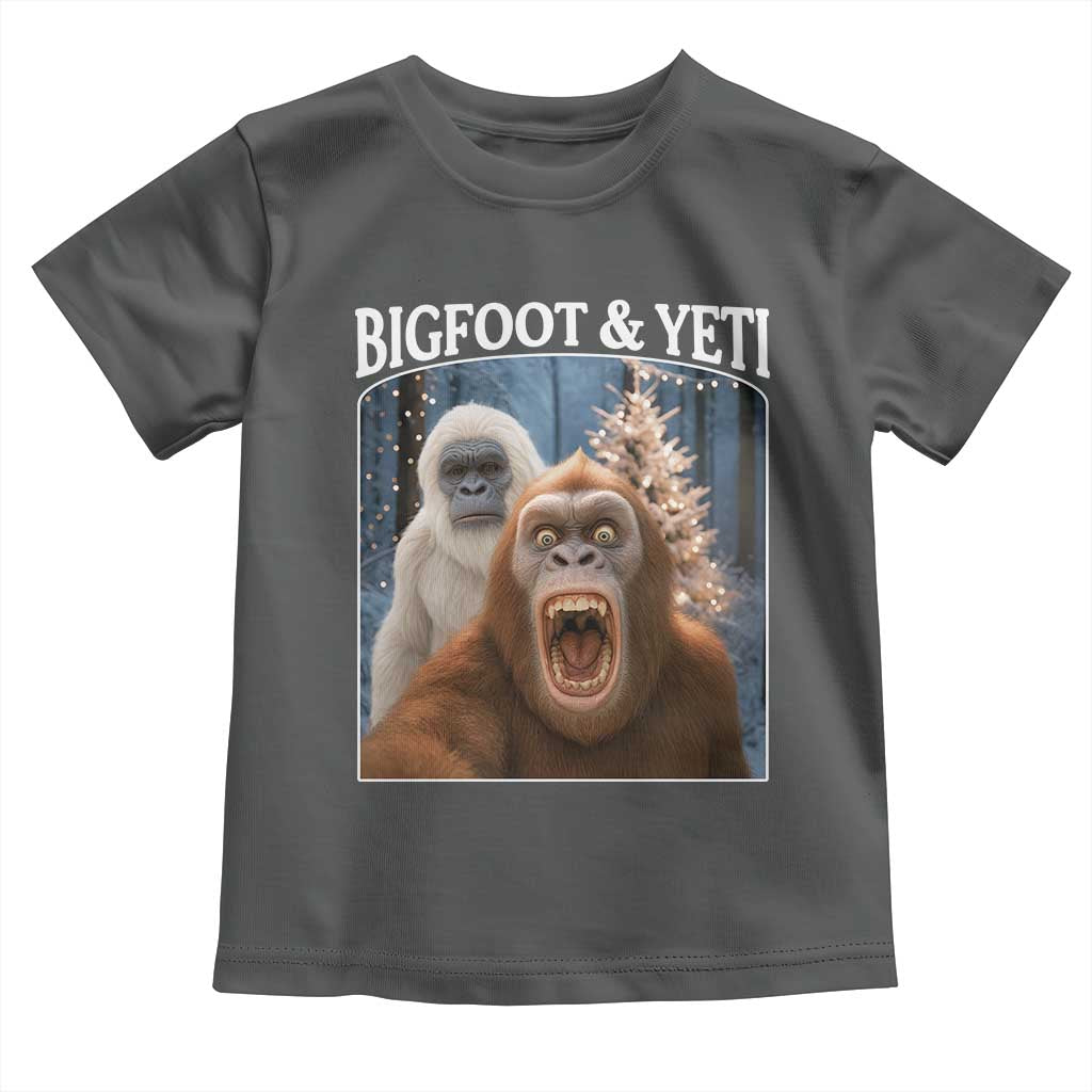 Funny Bigfoot Selfie Toddler T Shirt Sasquatch Yeti Christmas - Wonder Print Shop