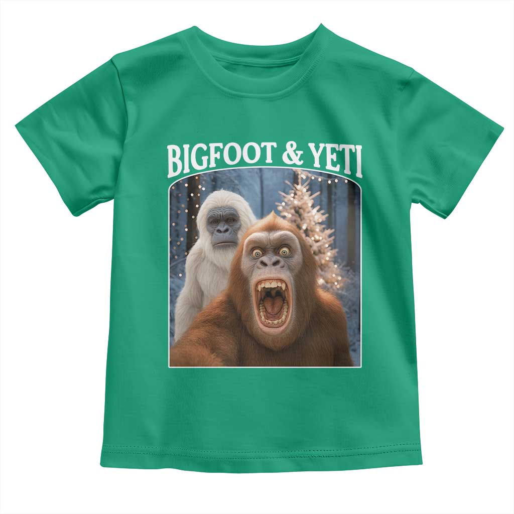 Funny Bigfoot Selfie Toddler T Shirt Sasquatch Yeti Christmas - Wonder Print Shop