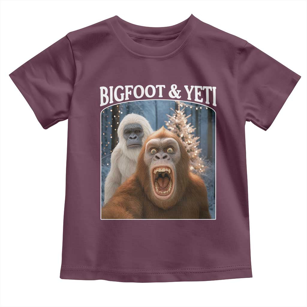 Funny Bigfoot Selfie Toddler T Shirt Sasquatch Yeti Christmas - Wonder Print Shop