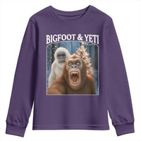 Funny Bigfoot Selfie Youth Sweatshirt Sasquatch Yeti Christmas - Wonder Print Shop