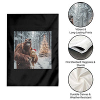 Funny Bigfoot With Cat Selfie Christmas Garden Flag - Wonder Print Shop