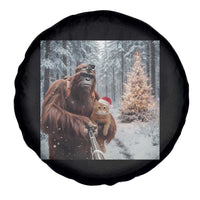 Funny Bigfoot With Cat Selfie Christmas Spare Tire Cover - Wonder Print Shop