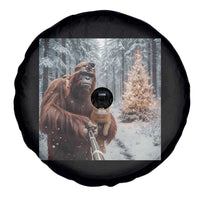 Funny Bigfoot With Cat Selfie Christmas Spare Tire Cover - Wonder Print Shop