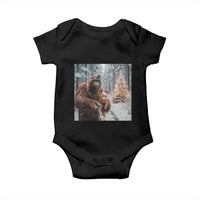 Funny Bigfoot With Cat Selfie Christmas Baby Onesie - Wonder Print Shop