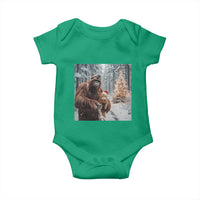 Funny Bigfoot With Cat Selfie Christmas Baby Onesie - Wonder Print Shop