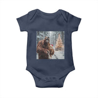 Funny Bigfoot With Cat Selfie Christmas Baby Onesie - Wonder Print Shop