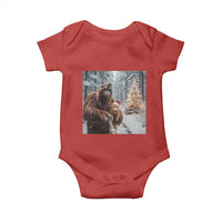 Funny Bigfoot With Cat Selfie Christmas Baby Onesie - Wonder Print Shop