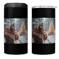 Funny Bigfoot With Cat Selfie Christmas 4 in 1 Can Cooler Tumbler - Wonder Print Shop