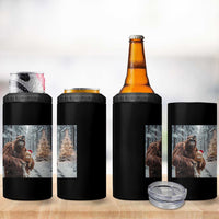 Funny Bigfoot With Cat Selfie Christmas 4 in 1 Can Cooler Tumbler - Wonder Print Shop