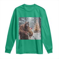 Funny Bigfoot With Cat Selfie Christmas Long Sleeve Shirt - Wonder Print Shop