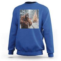 Funny Bigfoot With Cat Selfie Christmas Sweatshirt - Wonder Print Shop