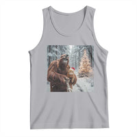 Funny Bigfoot With Cat Selfie Christmas Tank Top - Wonder Print Shop