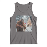 Funny Bigfoot With Cat Selfie Christmas Tank Top - Wonder Print Shop