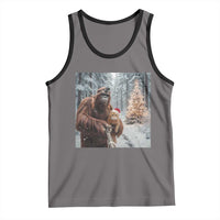 Funny Bigfoot With Cat Selfie Christmas Tank Top - Wonder Print Shop