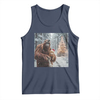 Funny Bigfoot With Cat Selfie Christmas Tank Top - Wonder Print Shop