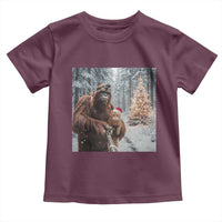 Funny Bigfoot With Cat Selfie Christmas Toddler T Shirt - Wonder Print Shop